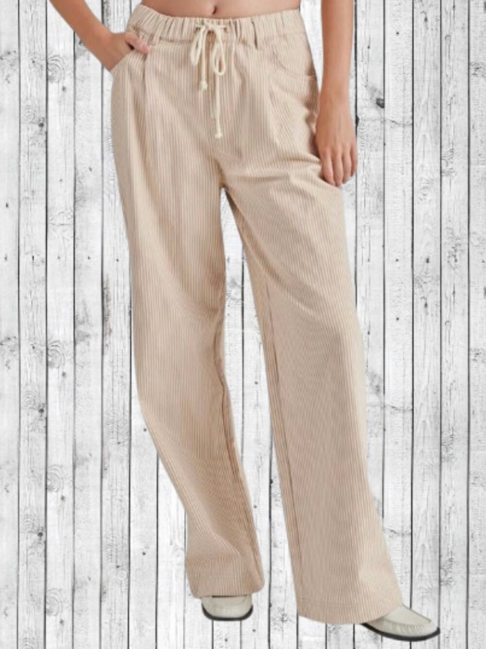 Steve Madden Minorca Railroad Stripe Wide-Leg Pants | Size Small | NEVER WORN
